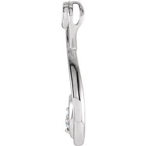 14K White Gold 1/3 CT Natural Diamond Freeform Pendant