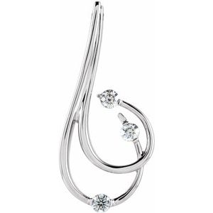 14K White Gold 1/5 CTW Natural Diamond Freeform Pendant