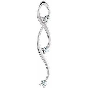 14K White Gold 3/8 CTW Natural Diamond Pendant