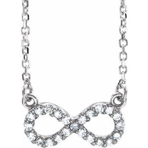 14K White Gold 1/8 CTW Natural Diamond Infinity 16 1/2" Necklace
