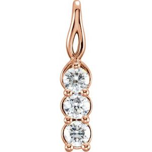 Platinum 9/10 CTW Natural Diamond Three-Stone Pendant