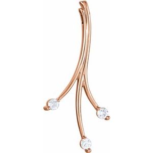 14K Rose Gold 3/8 CTW Natural Diamond Freeform Pendant