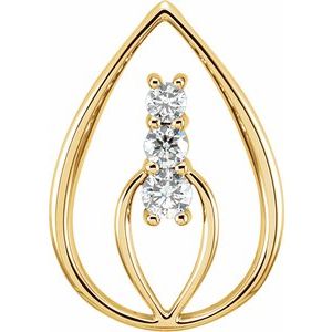 14K Yellow Gold 1/2 CTW Natural Diamond Pendant