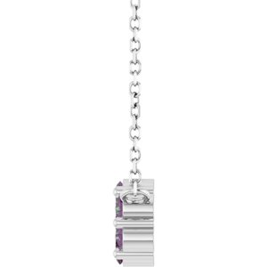 Sterling Silver Natural Alexandrite Cluster 18" Necklace