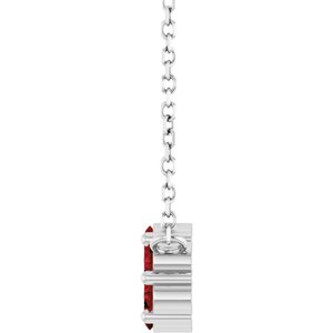 Platinum Natural Mozambique Garnet Cluster 18" Necklace
