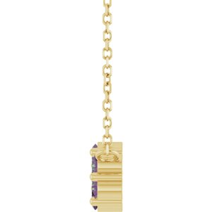 14K Yellow Gold Natural Alexandrite Cluster 18" Necklace