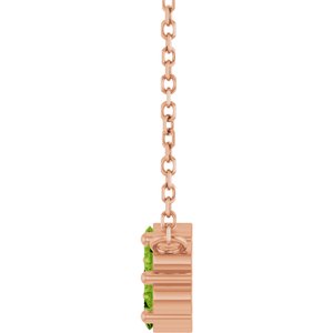 14K Rose Gold Natural Peridot Cluster 18" Necklace