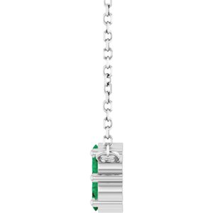 Platinum Lab-Grown Emerald Cluster 18" Necklace