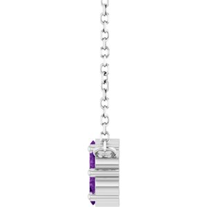 Platinum Natural Amethyst Cluster 18" Necklace