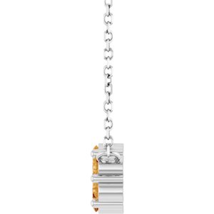 Platinum Natural Citrine Cluster 18" Necklace