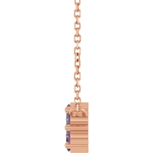 14K Rose Gold Lab-Grown Alexandrite Cluster 18" Necklace