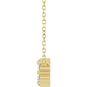 14K Yellow Gold Natural White Sapphire Cluster 18" Necklace
