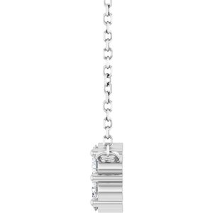 Platinum Natural White Sapphire Cluster 18" Necklace