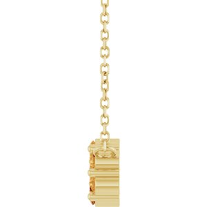 14K Yellow Gold Natural Citrine Cluster 18" Necklace