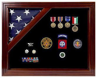 Colonial Classic Shadow Box & Flag Case - Mahogany