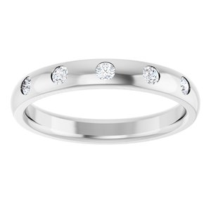 14K White .025 CTW Natural Diamond Anniversary Band Size 16