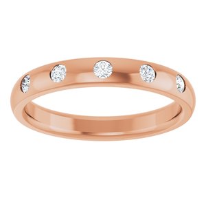 14K Rose .025 CTW Natural Diamond Anniversary Band Size 14