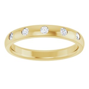 14K Yellow .025 CTW Natural Diamond Anniversary Band Size 14