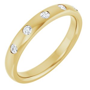 14K Yellow .025 CTW Natural Diamond Anniversary Band Size 10