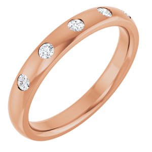 14K Rose .025 CTW Natural Diamond Anniversary Band Size 10.5