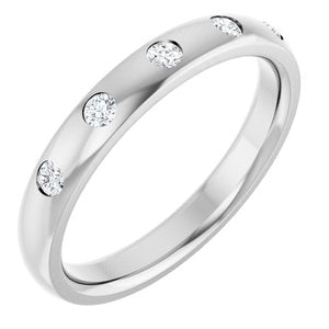 14K White .025 CTW Natural Diamond Anniversary Band Size 14