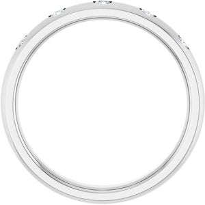 14K White .025 CTW Natural Diamond Anniversary Band Size 11.5