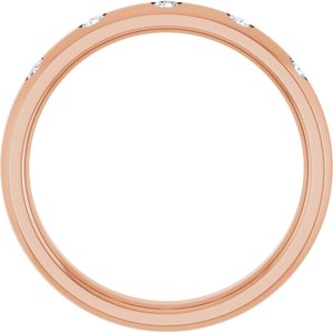14K Rose .025 CTW Natural Diamond Anniversary Band Size 11