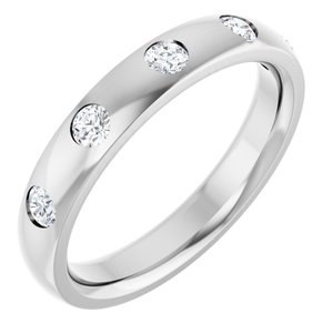 Platinum .07 CTW Natural Diamond Anniversary Band Size 10