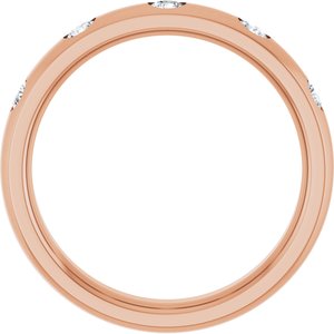 14K Rose .07 CTW Natural Diamond Anniversary Band Size 12