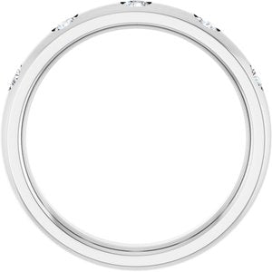 Platinum .08 CTW Natural Diamond Anniversary Band Size 4