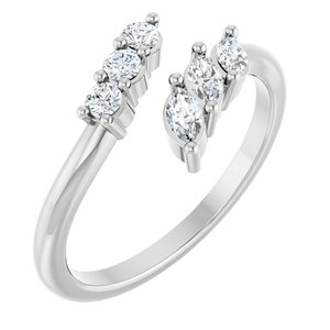 Platinum 1/3 CTW Natural Diamond Bypass Ring