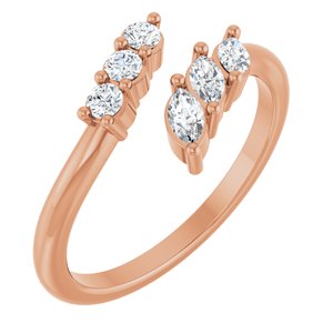 14K Rose Gold 1/3 CTW Lab-Grown Diamond Bypass Ring