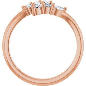 14K Rose Gold 1/3 CTW Natural Diamond Bypass Ring