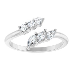 Sterling Silver 1/3 CTW Natural Diamond Bypass Ring