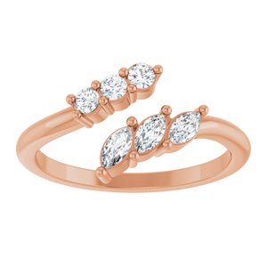 14K Rose Gold 1/3 CTW Natural Diamond Bypass Ring