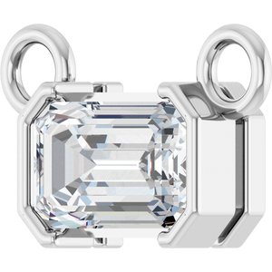14K White Gold 1/2 CT Lab-Grown Diamond Solitaire Necklace Center