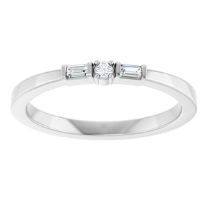 14K White Gold .07 CTW Lab-Grown Diamond Stackable Ring