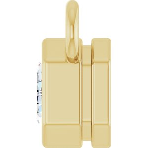 14K Yellow Gold 1/2 CT Lab-Grown Diamond Solitaire Necklace Center