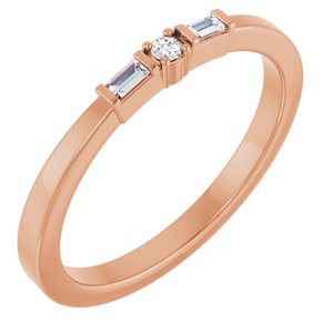 14K Rose Gold .08 CTW Natural Diamond Stackable Ring