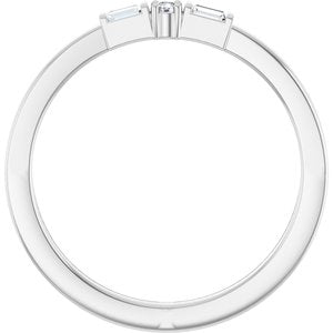 Platinum .08 CTW Natural Diamond Stackable Ring