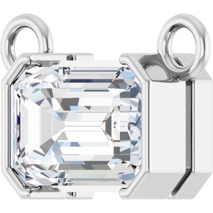 14K White Gold 5/8 CT Lab-Grown Diamond Solitaire Necklace Center