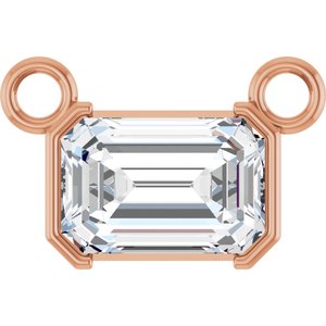 14K Rose Gold 5/8 CT Lab-Grown Diamond Solitaire Necklace Center