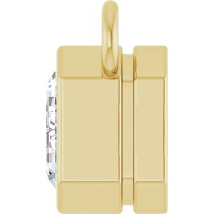 14K Yellow Gold 5/8 CT Lab-Grown Diamond Solitaire Necklace Center