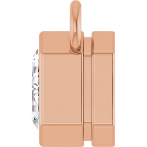 14K Rose Gold 5/8 CT Lab-Grown Diamond Solitaire Necklace Center