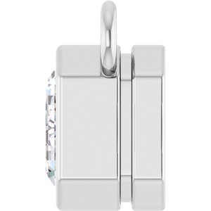 14K White Gold 5/8 CT Lab-Grown Diamond Solitaire Necklace Center