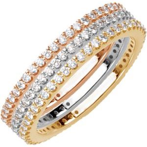 14K Yellow Gold 1/3 CTW Natural Diamond Stackable Ring