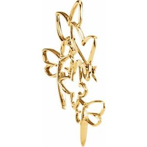 14K Yellow Gold Butterfly & Dragonfly Brooch