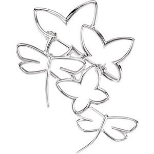 Sterling Silver Butterfly & Dragonfly Brooch