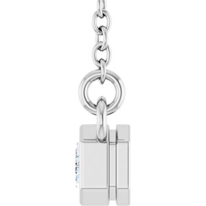 14K White Gold 1/2 CT Natural Diamond Solitaire 16" Necklace