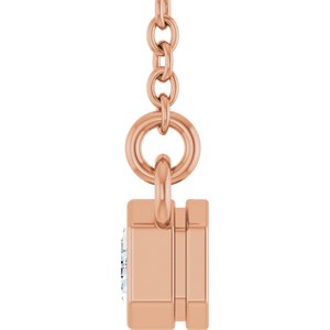 14K Rose Gold 1/2 CT Natural Diamond Solitaire 16" Necklace
